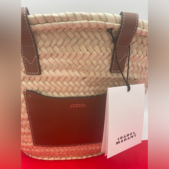 NEW ISABEL MARANT SUMMER STRAW BASKET BEACH TOTE BAG NWT - Picture 7 of 14